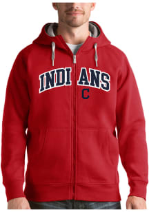 Antigua Cleveland Indians Mens Red Victory Long Sleeve Full Zip Jacket