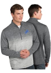 Antigua Detroit Lions Mens Grey Marina Long Sleeve 1/4 Zip Pullover