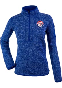 Antigua Texas Rangers Womens Blue Fortune 1/4 Zip Pullover