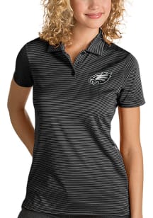 Antigua Philadelphia Eagles Womens Black Quest Short Sleeve Polo Shirt