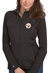 Antigua Pittsburgh Steelers Womens Black Sonar Light Weight Jacket