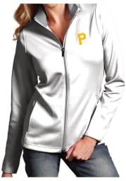 Antigua Pittsburgh Pirates Womens White Leader Medium Weight Jacket