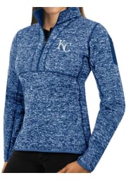 Antigua Kansas City Royals Womens Blue Fortune 1/4 Zip Pullover
