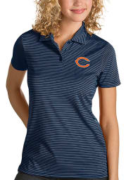 Antigua Chicago Bears Womens Navy Blue Quest Short Sleeve Polo Shirt
