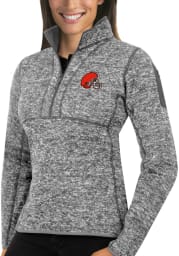 Antigua Cleveland Browns Womens Grey Fortune 1/4 Zip Pullover