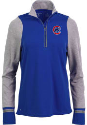 Antigua Chicago Cubs Womens Navy Blue Pitch Pullover 1/4 Zip Pullover