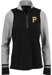 Antigua Pittsburgh Pirates Womens Black Pitch Pullover 1/4 Zip Pullover