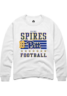 Blaine Spires Pitt Panthers Mens White Football NIL Striped Player Crew