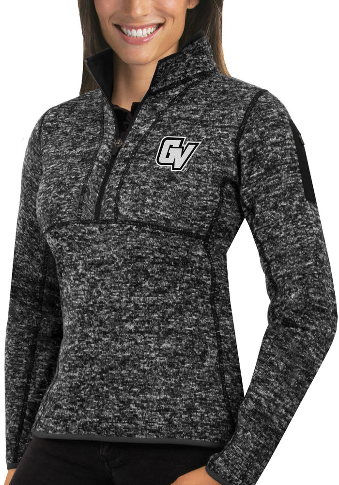 Antigua Grand Valley State Lakers Womens Black Fortune 1/4 Zip Pullover