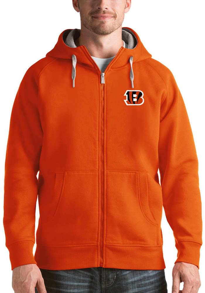 Men's Antigua White Cincinnati Bengals Victory Pullover Hoodie Size: Large