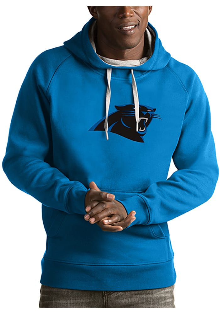 Men's Antigua White Carolina Panthers Victory Pullover Hoodie