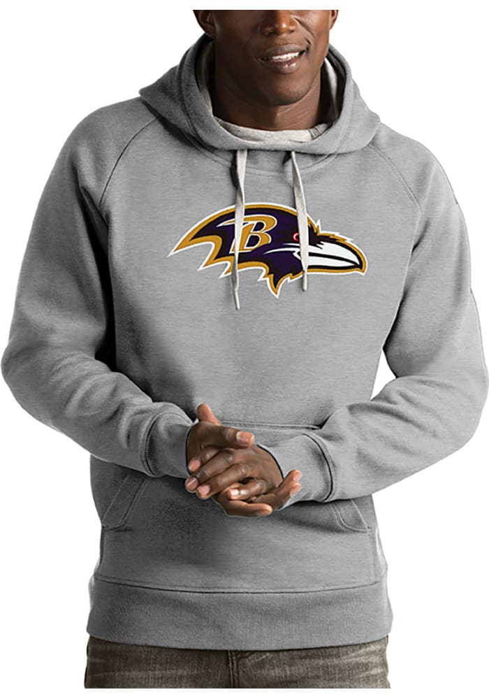 Men's Antigua White Baltimore Ravens Victory Pullover Hoodie