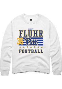 Emory Fluhr Rally Mens White Pitt Panthers NIL Striped Player Crew