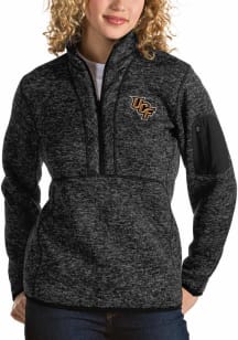 Antigua UCF Knights Womens Black Fortune 1/4 Zip Pullover