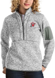 Antigua Utah Utes Womens Grey Fortune 1/4 Zip Pullover