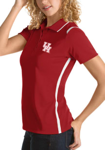 Antigua Houston Cougars Womens Red Merit Short Sleeve Polo Shirt