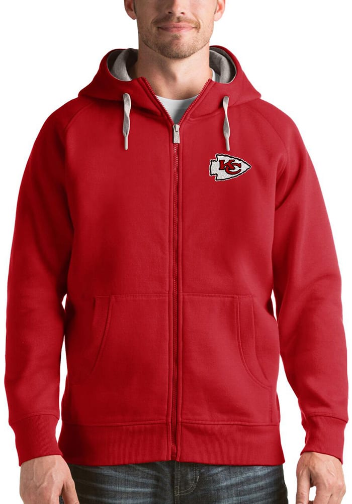 Men's Antigua Charcoal St. Louis City SC Logo Victory Full-Zip Hoodie