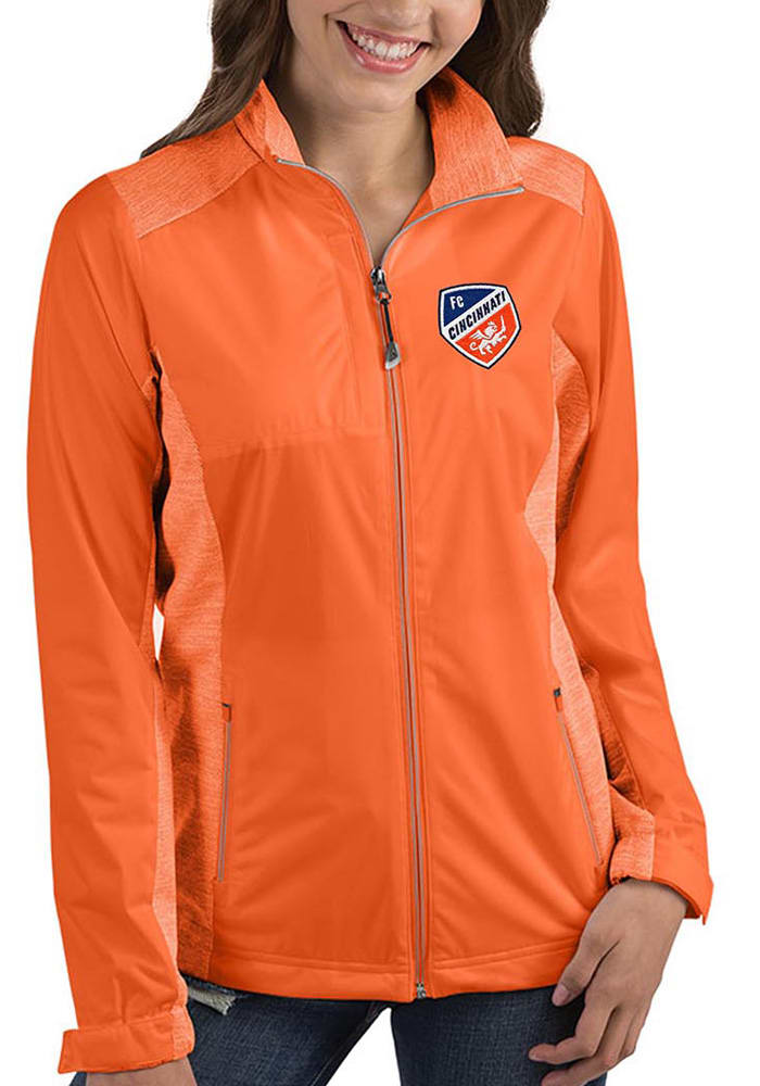 Antigua FC Cincinnati Womens Orange Revolve Light Weight Jacket