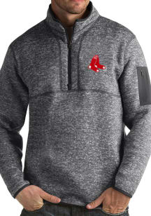 Antigua Boston Red Sox Mens Grey Fortune Long Sleeve 1/4 Zip Pullover