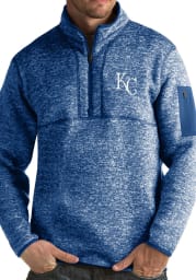 Antigua Kansas City Royals Mens Blue Fortune Long Sleeve 1/4 Zip Fashion Pullover