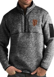 Antigua San Francisco Giants Mens Black Fortune Long Sleeve 1/4 Zip Fashion Pullover