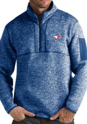 Antigua Toronto Blue Jays Mens Blue Fortune Long Sleeve 1/4 Zip Fashion Pullover