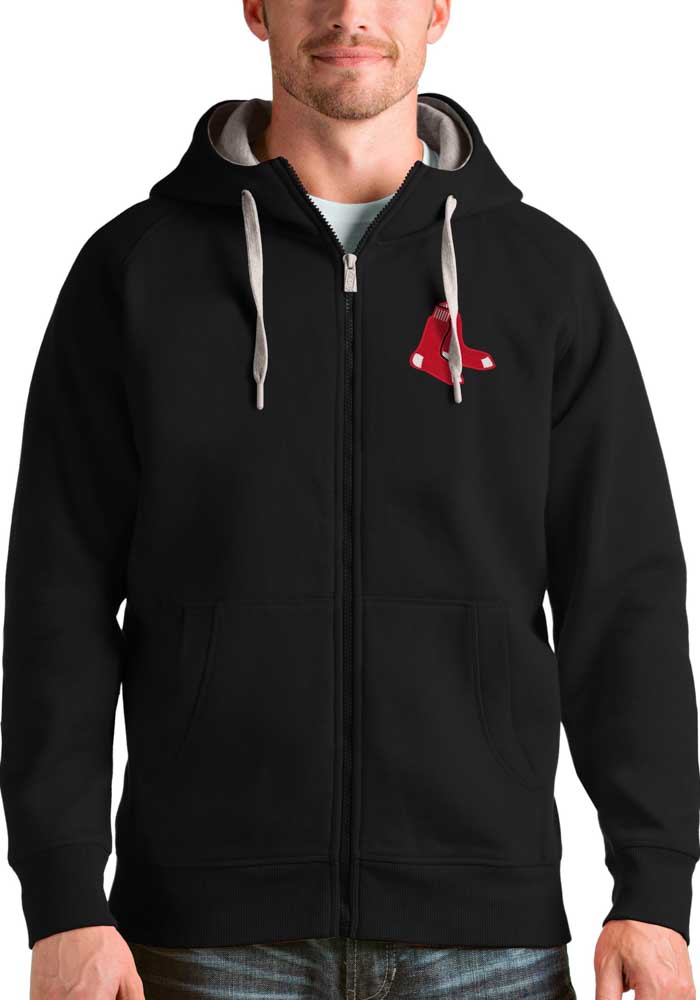 Men's Antigua Red Boston Red Sox Team Logo Victory Full-Zip Hoodie