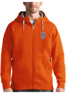 Antigua New York Mets Mens Orange Victory Long Sleeve Full Zip Jacket