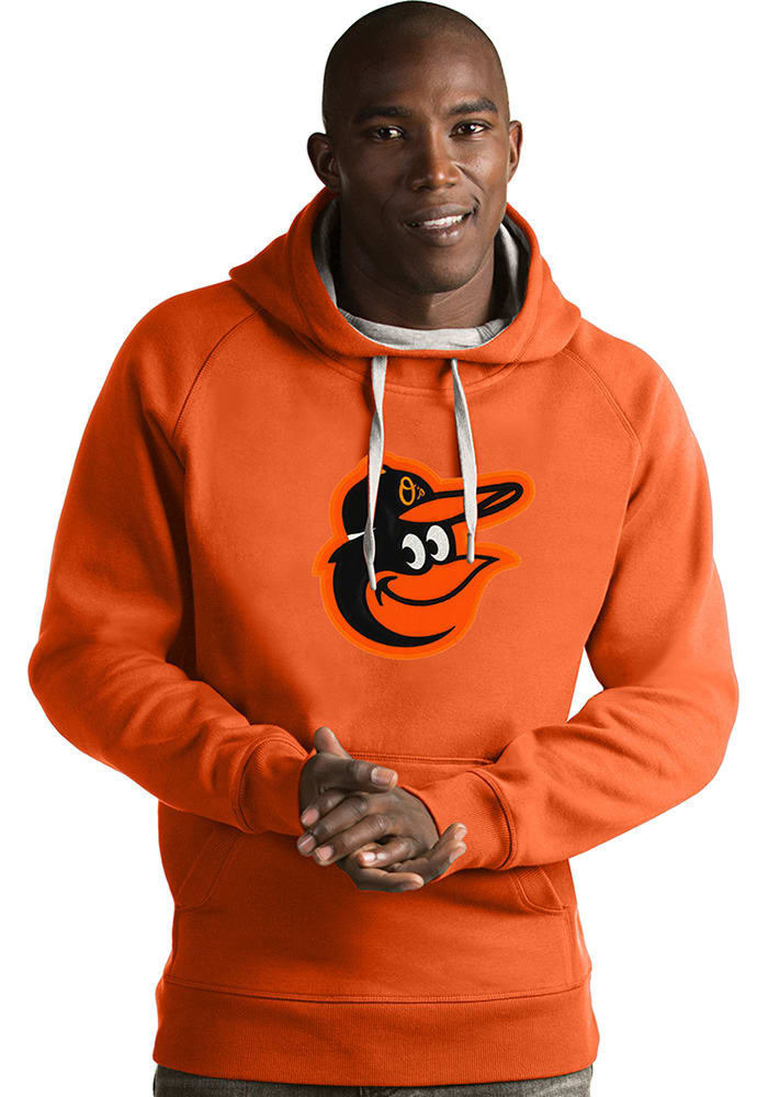 Antigua Baltimore Orioles Black Strong Hold Long Sleeve Hoodie, Black, 100% POLYESTER, Size S, Rally House
