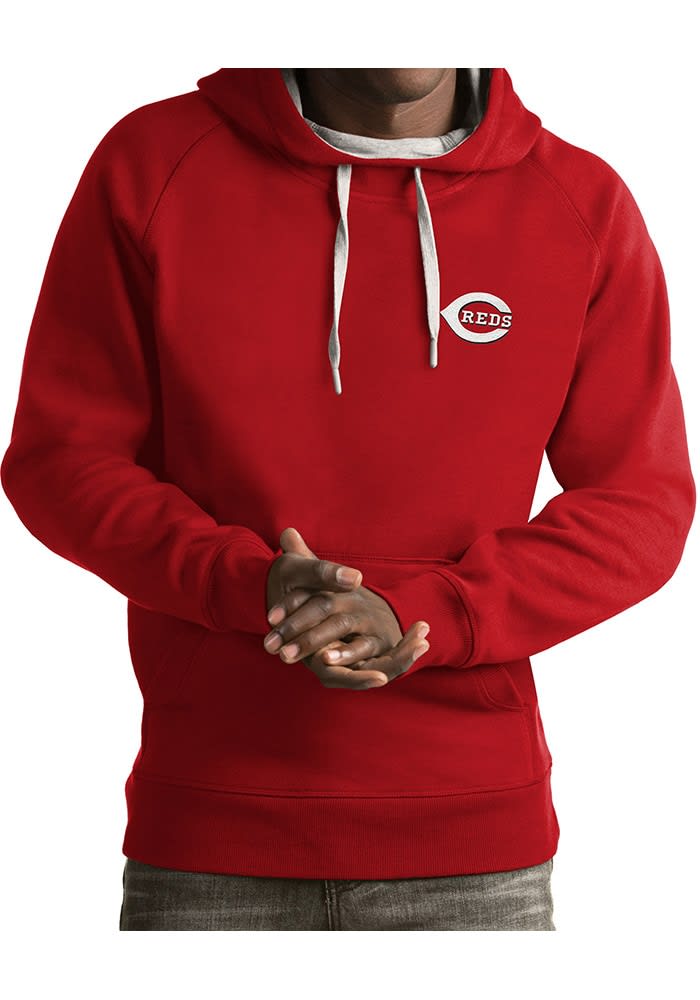 Antigua Cincinnati Reds Mens Red Victory Long Sleeve Hoodie