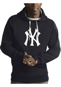 Antigua New York Yankees Mens Charcoal Victory Long Sleeve Hoodie