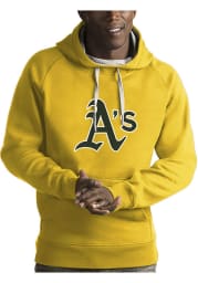 Antigua Oakland Athletics Mens Gold Victory Long Sleeve Hoodie