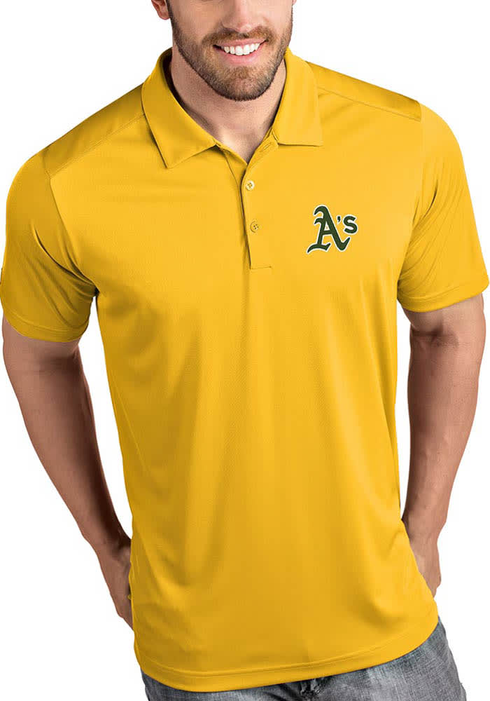 Men's Oakland Athletics Columbia Gold Sunday Omni-Wick Polo Shirt