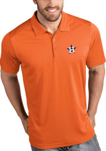 Antigua Houston Astros Mens Orange Tribute Short Sleeve Polo