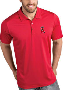 Antigua Los Angeles Angels Mens Red Tribute Short Sleeve Polo