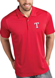 Antigua Texas Rangers Mens Red Tribute Short Sleeve Polo