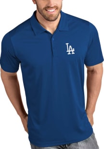 Antigua Los Angeles Dodgers Mens Blue Tribute Short Sleeve Polo