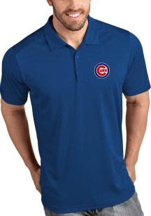 Antigua Chicago Cubs Mens Blue Tribute Short Sleeve Polo