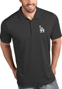 Antigua Los Angeles Dodgers Mens Grey Tribute Short Sleeve Polo