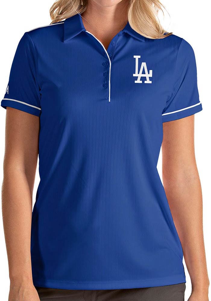 Antigua Women's Los Angeles Dodgers Affluent Polo stripe