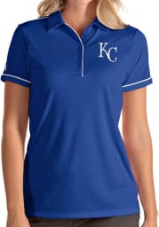 Antigua Kansas City Royals Womens Blue Salute Short Sleeve Polo Shirt