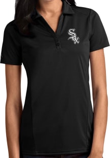 Antigua Chicago White Sox Womens Black Tribute Short Sleeve Polo Shirt
