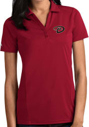 Antigua Arizona Diamondbacks Womens Cardinal Tribute Short Sleeve Polo Shirt