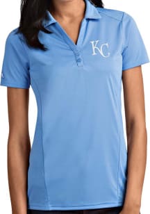 Antigua Kansas City Royals Womens Blue Tribute Short Sleeve Polo Shirt