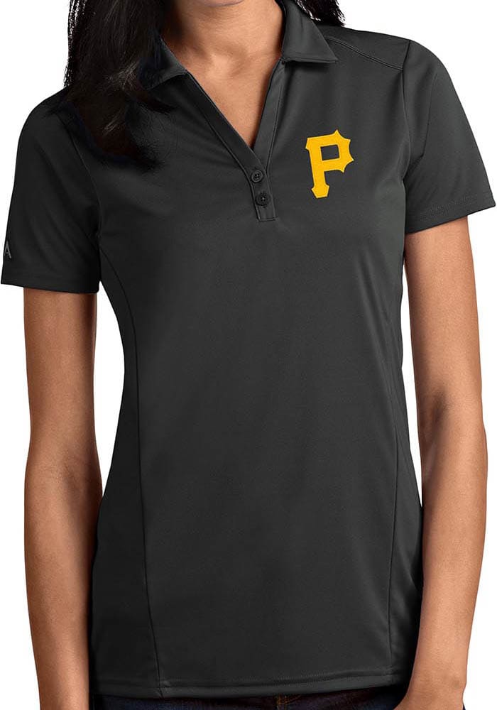Antigua Women's Pittsburgh Pirates Grey Legacy Pique Polo