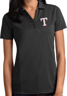 Antigua Texas Rangers Womens Grey Tribute Short Sleeve Polo Shirt