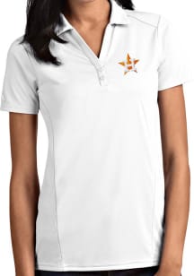 Antigua Houston Astros Womens White Tribute Short Sleeve Polo Shirt