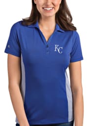 Antigua Kansas City Royals Womens Blue Venture Short Sleeve Polo Shirt