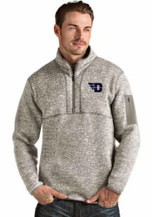 Antigua Dayton Flyers Mens Oatmeal Fortune Long Sleeve 1/4 Zip Pullover