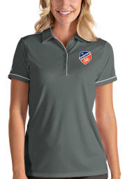 Antigua FC Cincinnati Womens Grey Salute Short Sleeve Polo Shirt